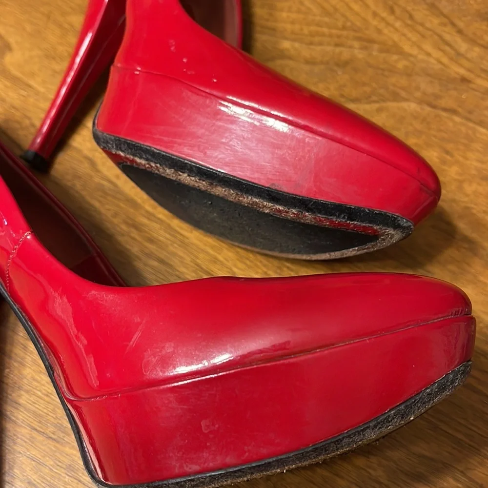 GIFTED Vintage Patent Leather Loriblu Made in Italy Red Patent Fetish Pumps 38 - Picture 9 of 15